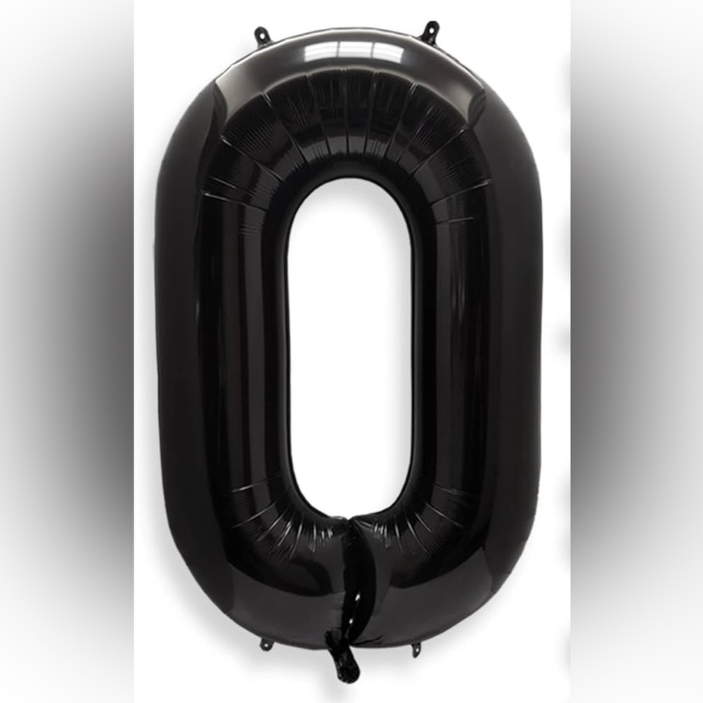 (💙8/$25) #0 Black 38” foil balloon for helium